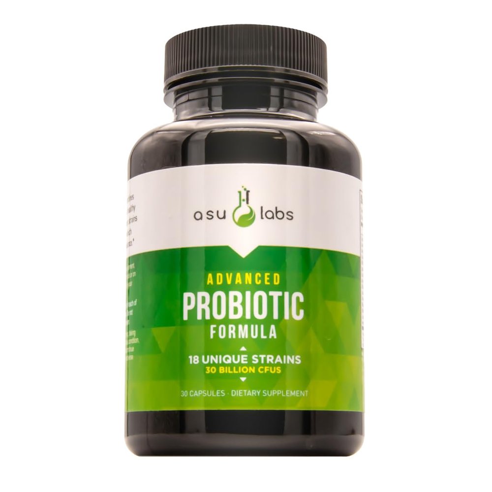 ASULABS Formula Probiotica Avanzada con 18 Cepas Probioticas Clinicamente Seleccionadas para ayudar a eliminar Los malestares digestivos. para Hombres y Mujeres. Capsulas Vegetarianas.