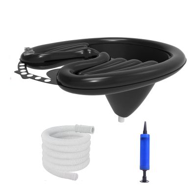 Inflatable Hair Wash Basin, Portable Hair Washing Basin with Air Pump, Hair Washing Bowl for Elderly Disabled Pregnant Women Postoperative Patients Bedridden Patients at Home or Hospital,Black