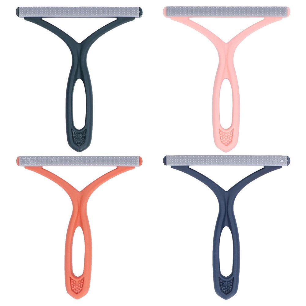 Portable Lint Remover,4Pcs Carpet Rake Clothes Fuzz Shaver,Manual Reusable Lint Roller Double Sided Pet Hairball Fluff Removing Shaver