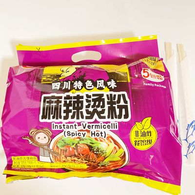 Non-Fried Instant Vermicelli (Spicy Hot) (105g X 5) And 2 Pairs Of Chopstick