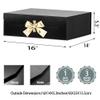 GoooodGift Extra Large Black Gift Box 16x14x5.3 Inches, Big Gift Box with Lid Magnetic Closure, Groomsman Proposal, Rectangle Collapsible for Clothes (Glossy Black) view 3