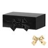 GoooodGift Black Gift Box for Presents 10x7.3x3.5 Inches, Decorative Box with Ribbon, Empty Gift Box with Lid Magnetic Closure, Groomsman Box (Glossy Black) view 1