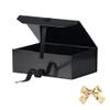 GoooodGift Black Gift Box for Presents 10x7.3x3.5 Inches, Decorative Box with Ribbon, Empty Gift Box with Lid Magnetic Closure, Groomsman Box (Glossy Black) view 4