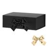 GoooodGift Black Gift Box with Lids 10x7.3x3.5 Inches, Decorative Gift Box with Ribbon, Black Box with Lid Magnetic Closure, Groomsman Box, Graduations (Matte Black) view 1