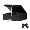 GoooodGift Black Extra Large Gift Boxes with Ribbon 16x14x5.3 Inches Gift Boxes with Lid Magnetic Closure, Groomsman Proposal Boxes, Rectangle Collapsible Boxes for Large Gifts (Matte Black) view 4