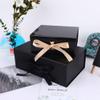GoooodGift Extra Large Gift Box Black with Ribbon 19x16x6 Inches, Gift Box with Lid Magnetic Closure, Groomsman Proposal Box, Rectangle Collapsible Gift Boxes for Wedding Gown (Matte Black) view 2