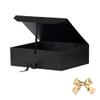 GoooodGift Extra Large Gift Box Black with Ribbon 19x16x6 Inches, Gift Box with Lid Magnetic Closure, Groomsman Proposal Box, Rectangle Collapsible Gift Boxes for Wedding Gown (Matte Black) view 4