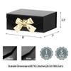 GoooodGift Black Gift Box 8x7x3.3 Inches, Luxury Gift Box with Ribbon, Empty Box with Lid Magnetic Closure, Groomsman Box, Collapsible Small Gift Boxes for Presents Packaging, Wedding (Glossy Black) view 3