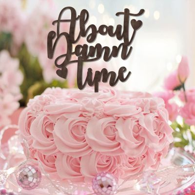 About Damn Time Rustic Mr & Mrs Cake Toppers Wood Couple Cake Toppers Custom Wood For Wedding Engagement Cake Decorations Wedding Gifts For Couple