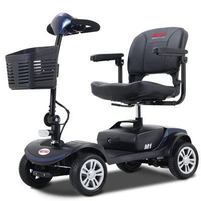Folding Mobility Scooter for Seniors 4 Wheel Scooter for Adults Electric Medical Scooter Compact for Foldable in Boot Trunk for Traveling with Seniors Blue
