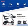 Folding Mobility Scooter for Seniors 4 Wheel Scooter for Adults Electric Medical Scooter Compact for Foldable in Boot Trunk for Traveling with Seniors Blue view 4