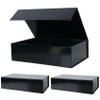 Aimyoo 3 Pack Black Collapsible Gift Box with Magnetic Closure Lids 13.8x9x4.3 in, Bridesmaid Groomsmen Proposal Box, Large Rectangle Box for Present Graduation Wedding Storage view 1