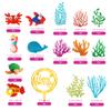 15 PCS Sea Ocean Theme Birthday Cake Decoration Toppers Fishing Cake Ocean Animals Sea Cake Decorations for Under the Sea Theme Baby Shower Birthday Party Supplies view 2