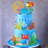 15 PCS Sea Ocean Theme Birthday Cake Decoration Toppers Fishing Cake Ocean Animals Sea Cake Decorations for Under the Sea Theme Baby Shower Birthday Party Supplies view 4