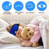 2 Pieces 3D Sleep Mask for Kids Memory Foam Contoured Eye Mask, Travel Sleep Eye Cover with Adjustable Strap, 3D Blindfolds(Blue and Green) view 3
