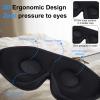 2 Pieces 3D Sleep Mask for Kids Memory Foam Contoured Eye Mask, Travel Sleep Eye Cover with Adjustable Strap, 3D Blindfolds(Blue and Green) view 4