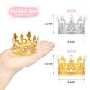 12 Pcs Crown Cake Topper, Mini Crown Queen Princess Headpiece Cake Decoration for Wedding Royal Themed Baby Shower Decorations Birthday Party Gold + Silver view 2