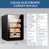 demcigar Electronic 50L Cigar Cooler Humidor,Built-in Humidification System with Digital Hygrometer Cedar Wood Shelves Temperature Humidity Controllable for 150 Cigars Moisturizing Humidor(Black) view 3