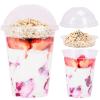 Aatriet 16 oz Clear Plastic Parfait Cups with Insert 4oz & Dome Lids No Hole - (50 Sets) Yogurt Fruit Parfait Cups for Dips and Veggies, Take Away Breakfast and Snacks. No Leaking view 1