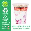 16 oz Clear Plastic Parfait Cups with Insert 4oz & Flat Lids No Hole - (50 Sets) Yogurt Fruit Parfait Cups for Kids, for Dips and Veggies, Take Away Breakfast and Snacks. No Leaking view 3