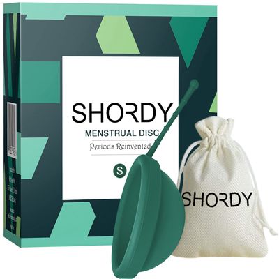 SHORDY Reusable Menstrual Disc (Small), 100% Medical-Grade Silicone, Flexible & Leak-Free Period Disc, Eco Friendly Feminine Hygiene & Care | Tampons, Pads & Cups Alternative (Green)