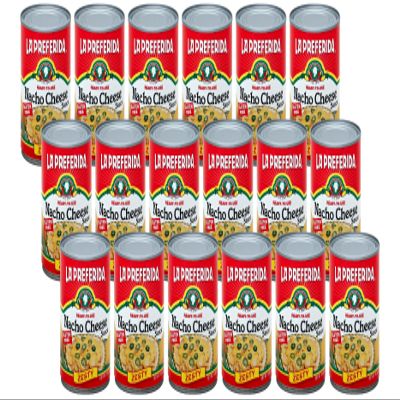 La Preferida Zesty Nacho Cheese Sauce (Bold & Creamy Canned Nacho Cheese) Made for Dipping, Drizzling, and Tex-Mex Favorites Ready-to-Eat, Just Heat and Serve, 15oz. (Pack of 18)