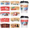 Smarimple Christmas Coffee Cup Sleeves Disposable Hot Chocolate Cocoa Paper Cup Sleeve 60 Pack Double-Layer Corrugated Insulated Paper Jacket for 12oz to 20oz, 10 Designs view 1