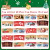 Smarimple Christmas Coffee Cup Sleeves Disposable Hot Chocolate Cocoa Paper Cup Sleeve 60 Pack Double-Layer Corrugated Insulated Paper Jacket for 12oz to 20oz, 10 Designs view 2