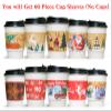 Smarimple Christmas Coffee Cup Sleeves Disposable Hot Chocolate Cocoa Paper Cup Sleeve 60 Pack Double-Layer Corrugated Insulated Paper Jacket for 12oz to 20oz, 10 Designs view 4