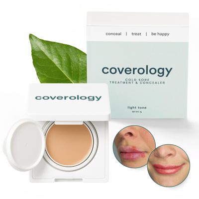 Coverology Cold Sore Treatment & Cold Sore Concealer - The Best Full Coverage Cold Sore Cover Up Makeup to Help Disguise and Soothe - Light