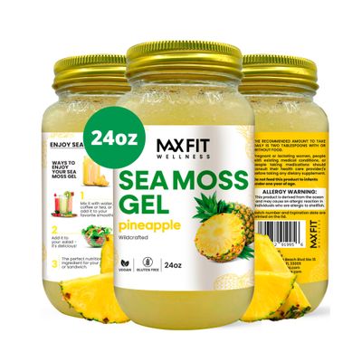 Sea Moss Gel Raw (12 Flavors) 24oz Wildrafted Gold Sea Moss Gel from Saint Lucia | 92 Vitamins and Minerals | Pure Raw+Non-GMO | Vegan Superfood