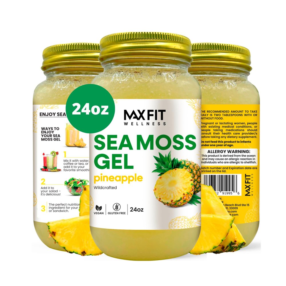Sea Moss Gel Raw (12 Flavors) 24oz Wildrafted Gold Sea Moss Gel from Saint Lucia | 92 Vitamins and Minerals | Pure Raw+Non-GMO | Vegan Superfood