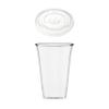 DHG PROFESSIONAL Disposable 24 oz Plastic Crystal Clear Cups with Flat Lids - For Summary Beverage, Party, to-go (100 Cups with Lids) view 1