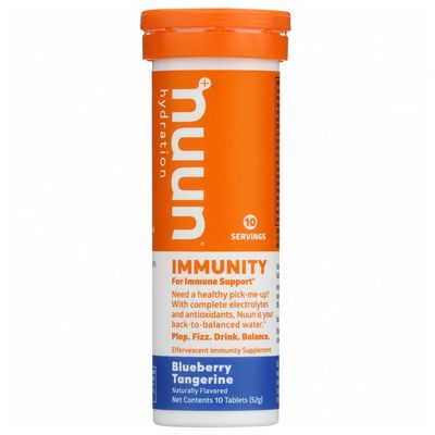 Nuun Immunity Blueberry Tangerine Electrolyte Drink Tablets, 10 Tablets (Pack of 8)