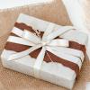 VIVIQUEN White Double Faced Satin Ribbon with Gold Edge, 1 Polyester Continuous Ribbon -25 Yards,Wide Ribbon for Gift Wrapping,Wedding,Bows Bouquet,Floral Arrangement and Craft view 3