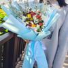 20 Pcs Double Sided Color Flower Wrapping Paper,Waterproof Valentine's Day Bouquet Wrapping Paper 23x23Inch Used for DIY Crafts, Gift Packaging, Flower Shop Bouquet Packaging (light blue) view 3
