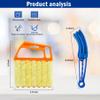 2Pcs Window Venetian 7 Finger Blind Cleaner Duster Tool and 2Pcs dust-Removing BrushesOrange,Yellow, Blue view 3