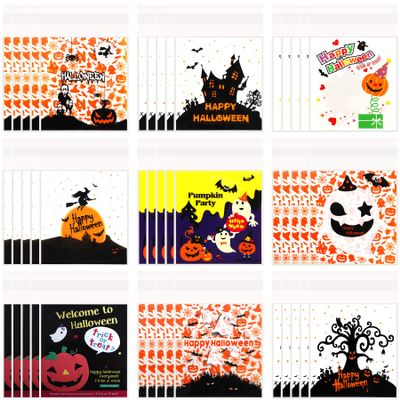 FEBSNOW 450 PCS Halloween Candy Bags Self-adhesive Candy Cellophane Bags Plastic Cookie Bags Trick or Treat bags for Homemade Craft Christmas Holiday Party Gift Decoration Supplies Favor