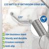 16 Inch Angled Shower Grab Bar, Munzong 2 Pack Anti Slip Satin Brushed Nickel Bathroom Grab Bar, Knurled Bathroom Balance Bar,Safety Hand Rail Support Handicap Elderly Injury Senior Assist Bath Handle view 4