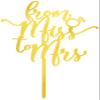 From Miss to Mrs - Love Themed Gold Cake Topper for Proposal, Wedding, Bridal Shower or Anniversary Cake (Pack of 2) view 2