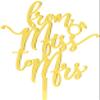 From Miss to Mrs - Love Themed Gold Cake Topper for Proposal, Wedding, Bridal Shower or Anniversary Cake (Pack of 2) view 3