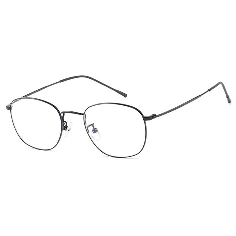LKP Blue Light Reading Glasses Titanium Alloy Frame Lightweight Anti Blue Light Lens Eyewear For Men And Women Silver +0.75(Black,+2.00)