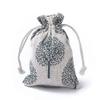 KISSITTY 20pcs Tree of Life Pattern Printed Burlap Drawstring Bags Gift Packing Pouches Cloth Storage Bags for Jewelry Gifts Birthday Party Favors Wrapping 3.93-4.01x5.51-5.67inch view 1