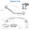 16 Inch Angled Shower Grab Bar White, Munzong 2 Pack Anti Slip Bathroom Grab Bar, Knurled Bathroom Balance Bar,Safety Hand Rail Support Handicap Elderly Injury Senior Assist Bath Handle-1.25 Tube view 2