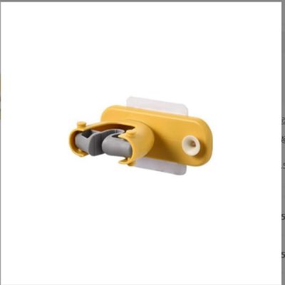 2in1 Bathroom Mop Bracket Wall-Mount Sticker Easy-Install Strong Burden Side Hook Duster Cloth Supporter housewares Nail-Free (Yellow)