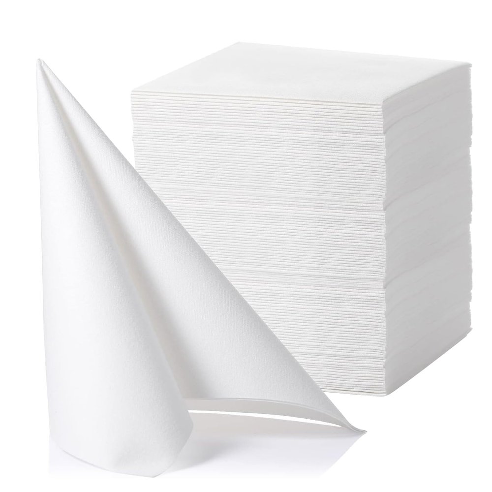 LEKOCH 100-Pack Premium Airlaid Napkins & Guest Towels - 16x16 Inch Large Linen-Feel Disposable Paper | Ultra Soft, Absorbent & Cloth-Like | For Dinner, Wedding, Party, Kitchen, Bathroom