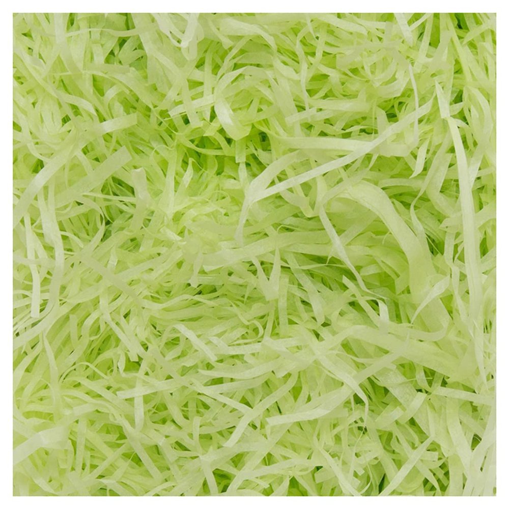 homeemoh 100g Shredded Crinkle Confetti Easter Grass Basket Filler Raffia Paper Shred Filler for Packaging Filling Gift Boxes,Bean Green