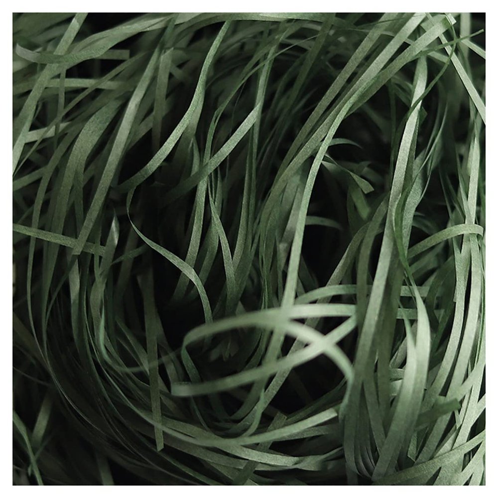 homeemoh 100g Shredded Crinkle Confetti Easter Grass Basket Filler Raffia Paper Shred Filler for Packaging Filling Gift Boxes,Army Green