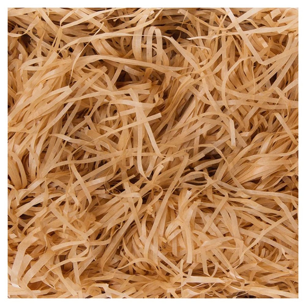 homeemoh 100g Shredded Crinkle Confetti Easter Grass Basket Filler Raffia Paper Shred Filler for Packaging Filling Gift Boxes,Khaki