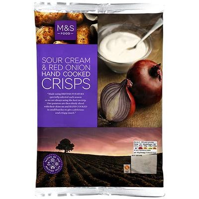 Marks and Spencer Handcooked Sour Cream and Red Onion Crisps 150g